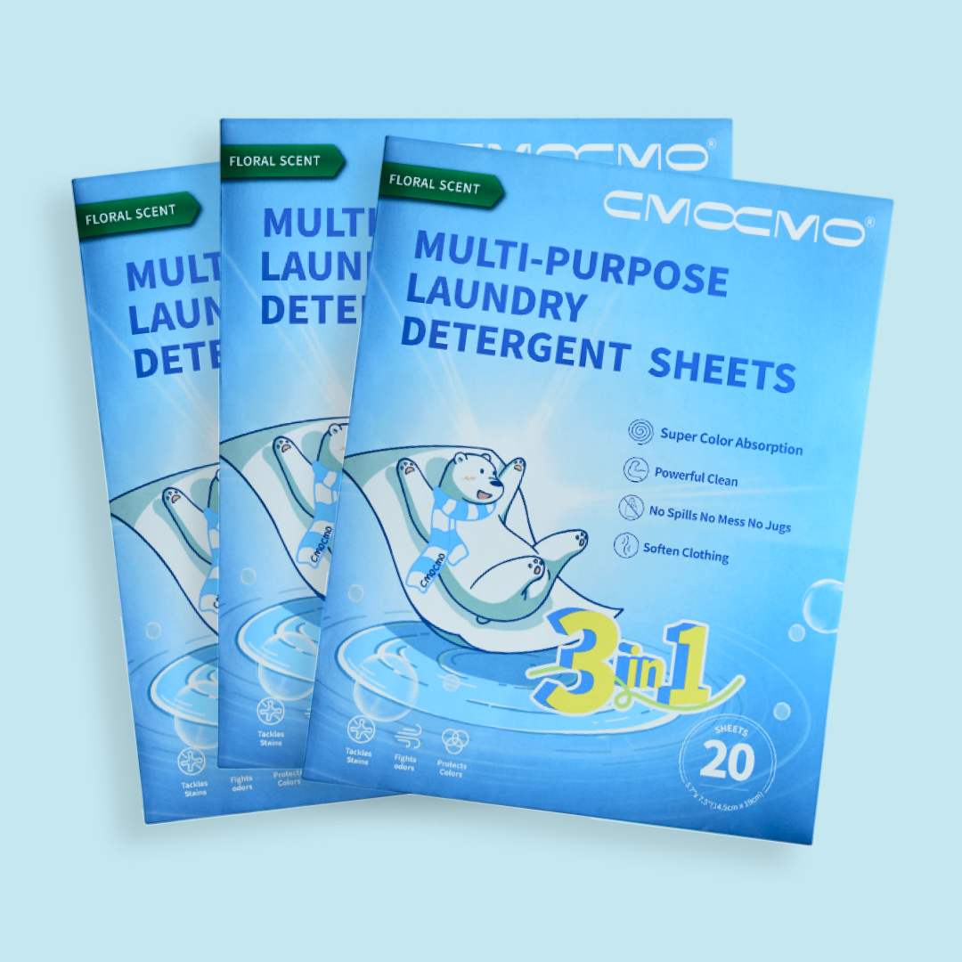 CMOCMO 3-in-1 Multi-Purpose Laundry Detergent Sheets